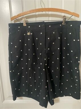 Sag Harbor Black Shorts with White Polka Dots